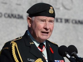 Governor General David Johnston speaks during the Remembrance Day ceremony at the National War Memorial in Ottawa on Tuesday, Nov. 11, 2014.