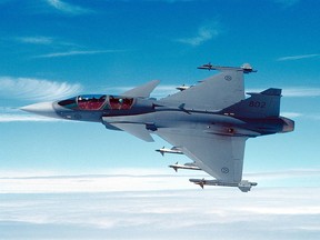 This file photo shows a Gripen fighter jet.