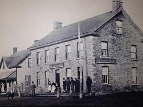 A historic photo of the two-storey stone building located at 1993 Robertson Rd. was built as a hotel sometime around 1870. It was named after and operated by David Hartin, a well-known farmer and businessman in 19th Century Goulbourn Township.