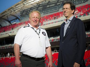 HOT: Jeff Hunt, left, president of the Ottawa Redblacks