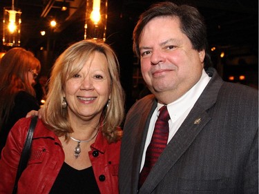 Liberal MP Mauril Belanger for Ottawa-Vanier with his wife, Catherine, at a pre-gala reception held at Lago Bar and Grill on Wednesday, November 19, 2014.