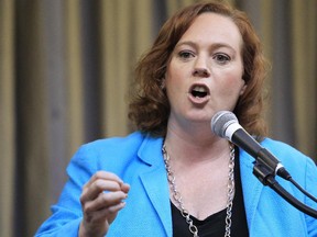 Lisa MacLeod, one of the five contenders for the leadership of the Ontario PC Party, speaks at a breakfast event at the Marconi Centre in Ottawa Saturday, November 15, 2014.    (Darren Brown/Ottawa Citizen)