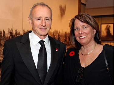 Micheal Burch, managing partner of Welch LLP, with National Gallery of Canada Foundation CEO Karen Colby-Stothart at a special World War I commemorative evening .