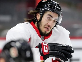 Mika Zibanejad will centre Mike Hoffman and Mark Stone following Curtis Lazar's injury.