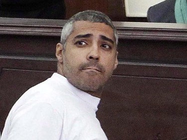 A fundraiser will be held in Ottawa this weekend for Mohammed Fahmy,  pictured in a Cairo courtroom on March 31, 2014.