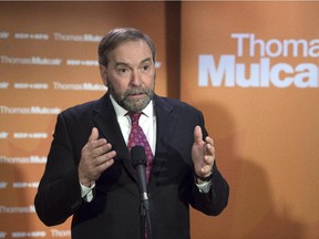 NDP Leader Tom Mulcair doesn't think much of the Liberals' child care stance.