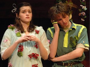 File photo from 2005: Peter Pan played by Eric Cooper and Wendy Darling played by Amy Lester in Nepean High School's performance of Peter Pan.