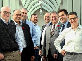 Ottawa's new city councillors were at City Hall for training. They are (from left): Jeff Lieper (Kitchissippi ward), George Darouze (Osgoode), Riley Brockington (River), Jody Mitic (Innes), Tobi Nussbaum (Rideau/Rockcliffe), Jean Cloutier (Alta Vista), Michael Qaqish (Gloucester/South Nepean) and Catherine McKenney (Somerset).