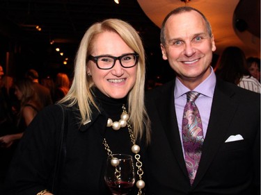 Ottawa's woman about town, Ann Rickenbacker, with John Banks, general manager of the new Nordstrom store opening at the Rideau Centre, at a reception held at Lago's on Wednesday, November 19, 2014, to promote Nordstrom's upcoming charity gala.