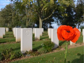 The Bény-sur-Mer Canadian War Cemetery in France, with more than 2,000 graves.