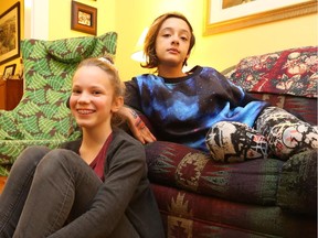 Polly Hamilton, left, and Quinn Maloney-Tavares, both 11, wanted to do a social justice school project on gay rights, but their principal at St. George's Catholic School vetoed the idea.