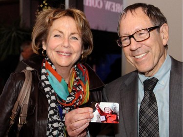 Susannah Dalfen with Liberal MP Irwin Cotler (and the photo of his one-day-old grandchild that he had with him when he announced his retirement earlier this year) attended the book launch event for Andrew Cohen's latest, Two Days in June: John F. Kennedy and the 48 Hours that Made History.