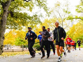 Meb Keflezighi and members of Team USA Endurance run at the U.S. Olympic Committee's Team USA Endurance event at Central Park on October 31, 2014 in New York City. Randall Denley says Ottawa's experimental farm could become a great urban park.