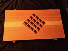 This wooden tray made by craftsman David MacKenzie for his mother, Babs, who died in Ottawa in May 2013,  was lost on a bus in Ottawa in November 2013.