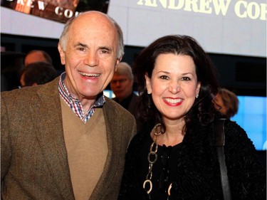 Tom d'Aquino with Vicki Heyman at the launch of Andrew Cohen's new book, Two Days in June, held Thursday, November 20, 2014, in the Winter Garden lobby of 150 Elgin. and the 48 Hours That Made History.