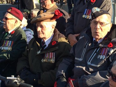 Vets waiting for service to begin on Remembrance Day, November 11, 2014