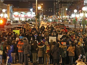 Vigil for Mike Brown, for Ferguson, for all victims of racial violence was held in Ottawa in the ByWard Market. November 25, 2014.