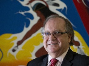 Aboriginal Affairs Minister Bernard Valcourt in his Parliament Hill office. (Pat McGrath / Ottawa Citizen)