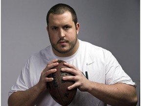 Ottawa's Alex Mateas, an offensive lineman for the University of Connecticut football team, is the second-ranked prospect for the 2015 CFL draft. (Pat McGrath / Ottawa Citizen)