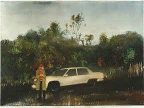 Parked on a Slope (16 by 22 inches) by Michael Harrington, at Gallery 3 in Ottawa.