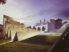 A drawing of the winning ABSTRAKT Studio Architecture concept for the National Memorial to Victims of Communism which will be situated near the Supreme Court of Canada is seen in Ottawa, Thursday December 11, 2014.