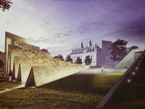 A drawing of the winning ABSTRAKT Studio Architecture's concept for the National Memorial to Victims of Communism, which will be situated near the Supreme Court of Canada.