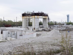 A general view taken on Sunday May 18, 2014 of remains of the 800-megawatt gas-fired power plant in Mississauga which had it's construction canceled by the then Liberal Government of Ontario prior to the provincial general election of 2011.