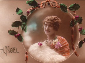This First World War Christmas card is typical of the romantic postings sent to soldiers stationed overseas.