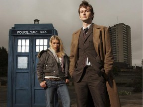 Billie Piper, as Rose Tyler and David Tennant as The Tenth Doctor.