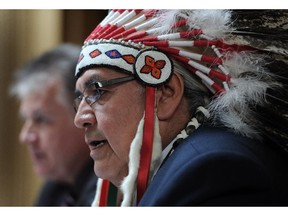 Onion Lake Cree First Nation Chief Wallace Fox, with legal counsel Robert Hladun, has filed a lawsuit against the federal government's new transparency law.