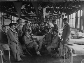 Wounded soldiers spend Christmas 1917 at Duchess of Connaught Red Cross Hospital.