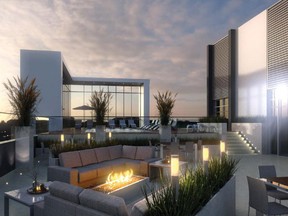 An inviting rooftop terrace is just one of the features at Baseline, a three-tower condo project by Brigil. Construction is expected to start in the summer or fall.