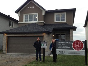 With David Wincherook of Cardel Homes outside the home following the PDI or pre-delivery inspection.