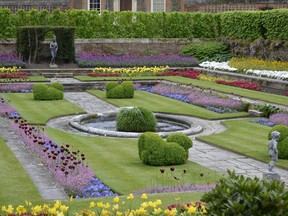 Hampton Court garden by Karen Haddon for the Kanata March Horticultural Society talk on a UK garden adventure.