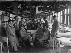 Wounded soldiers spend Christmas 1917 at Duchess of Connaught Red Cross Hospital.