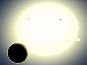 Image of an exoplanet whose existence was confirmed by the MOST satellite operated by the University of British Columbia.