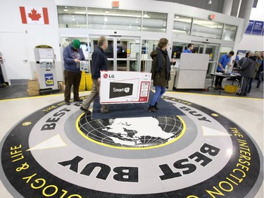 Large-screen TVs were among the most popular purchases at Best Buy on Merivale Road on Boxing Day.