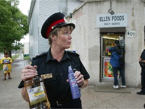Officer Shelly Glover, now the Minister of Canadian Heritage, takes place in a police raid on a Winnipeg grocery store, removing alcohol based products being sold at very high prices in 2004. A dozen ex-cops occupy seats in the Commons and Senate.