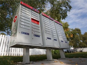New community mailboxes in Kanata photographed on Oct. 2, 2014, before the snow arrived.