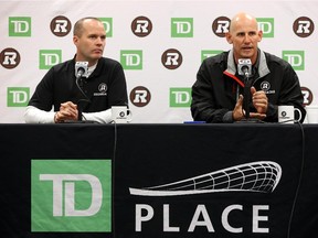 Ottawa Redblacks Head Coach, Rick Campbell (left), named Jason Maas (right) as the new offensive co-ordinator for the Redblacks Wednesday.