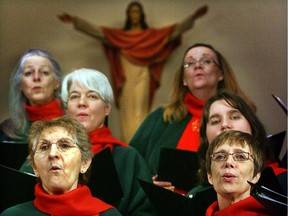 Members of the Stairwell Carollers. It's been theorized that the 'partridge in a pear tree' was a coded reference to Jesus on the cross.