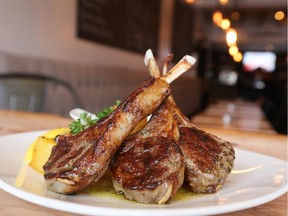 Plate of Lamb chops with tzatziki and lemon potatoes from EVOO restaurant owner Elias Theodossiou.