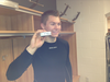 Curtis Lazar shows off the puck that he will treasure forever – his first NHL goal.