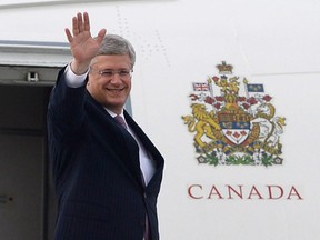 Prime Minister Stephen Harper departs Ottawa September 2, 2014, on route to the NATO summit in the U.K.