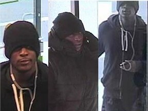 The Ottawa Police Service Robbery Unit is investigating two bank robberies, which are believed to have been committed by the same suspect.
On November 5, 2014, at approximately 4:00 pm, a lone male attended a banking institution situated along the 400 block of Rideau Street.  The male approached a bank employee and produced a note indicating he was armed and demanding money.  No weapon was seen. The suspect fled the bank with an undisclosed quantity of cash.  There were no injuries.
On November 29, 2014, at approximately 10:15 am, a lone male attended a bank situated along the 6400 block of Jeanne d'Arc Boulevard in Orléans. The suspect approached a bank employee and initially made out to conduct routine business. The suspect then produced a note demanding money. The suspect fled the bank with an undisclosed quantity of cash. There were no injuries.
The suspect is described as being a black male, approx. 6'0"-6'2" (183 cm-188 cm) and approx. 150-160lbs (68 kg-73 kg), thin to medium build, clean shaven with possibly a thin moustache and dimples.  He spoke English with and had a deep voice.