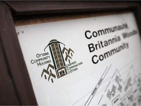 The sign at the entrance of the Ottawa Community Housing complex on Ritchie Street in Ottawa.