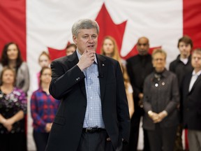 Prime Minister Stephen Harper makes an announcement at Framecraft Ltd. in St. Catharines, Ont., on Thursday, January 22, 2015. THE CANADIAN PRESS/Nathan Denette