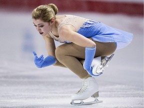 Alaine Chartrand performs her free program to win the silver medal in the women's competition at the Canadian Figure Skating Championships.