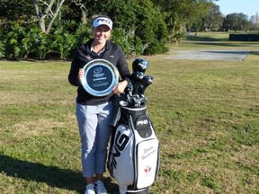 Brooke Henderson beat out her sister, Brittany,  by one stroke — with a birdie on the 18th Thursday — to win the Ladies Suncoast Pro Tour in Orlando.