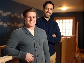 Co-owners of North and Navy, chef Adam Vettorel  (left) and Chris Schlesak , are in the midst of renovations of the former Beckta restaurant on Nepean Street, hoping to open in mid-February.  (Julie Oliver / Ottawa Citizen)